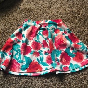 Small white skirt with pink & red roses